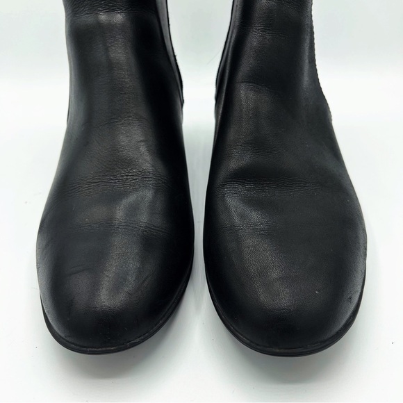 Clarks Linnae Buckle Leather Calf Height Boots - Picture 10 of 14